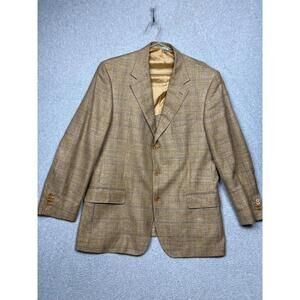 Cantarelli Biagetti Silk Linen Wool Blend Blazer Mens 54 Eur/44 Us Classic Tan
